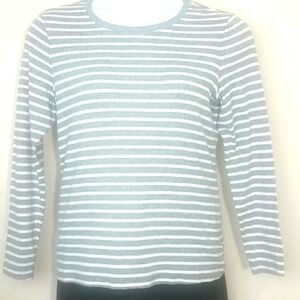T-shirt top long sleeve crew neck stripe